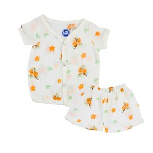 Muslin Co-ord Set Orange Heart