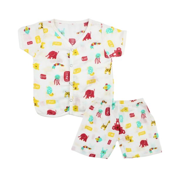 Muslin Co-ord Set Red Elephant