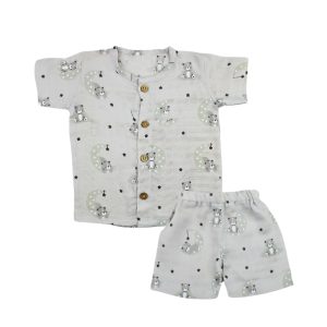 Muslin Co-ord Set Grey Beer