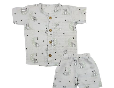 Muslin Co-ord Set Grey Beer