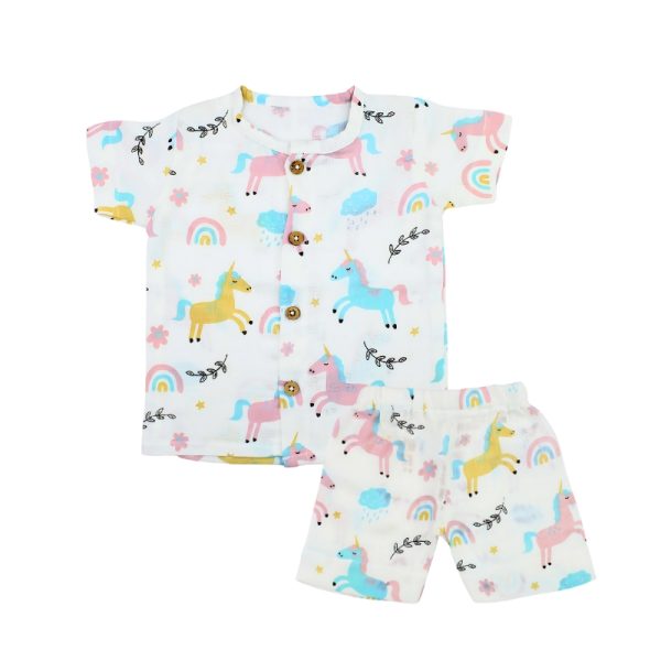 Muslin Co-ord Set Unicorn