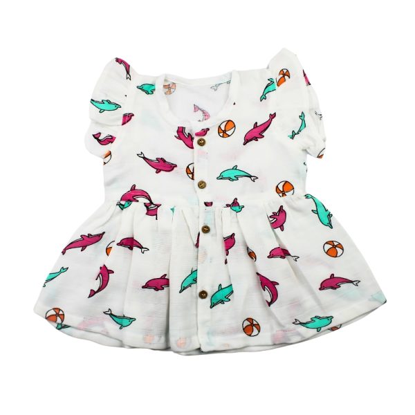 Muslin Frock Dolphins