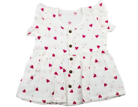 Muslin Frock Pink Heart