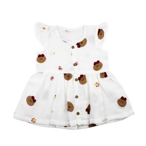 Muslin Frock Sleeveless Bear