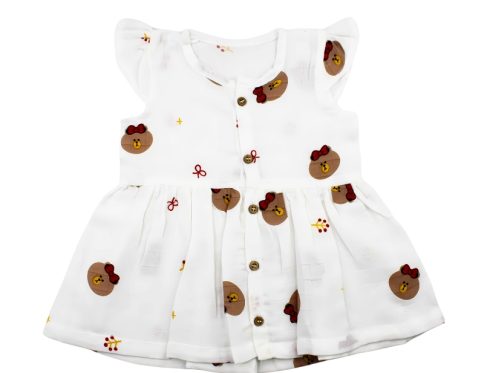 Muslin Frock Sleeveless Bear