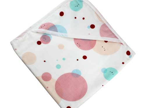 Muslin Hooded Receiving 8-Layer Blanket Colour Circles