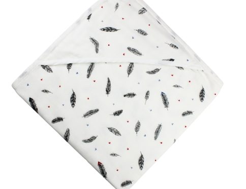 Muslin Hooded Receiving 8-Layer Blanket Feather