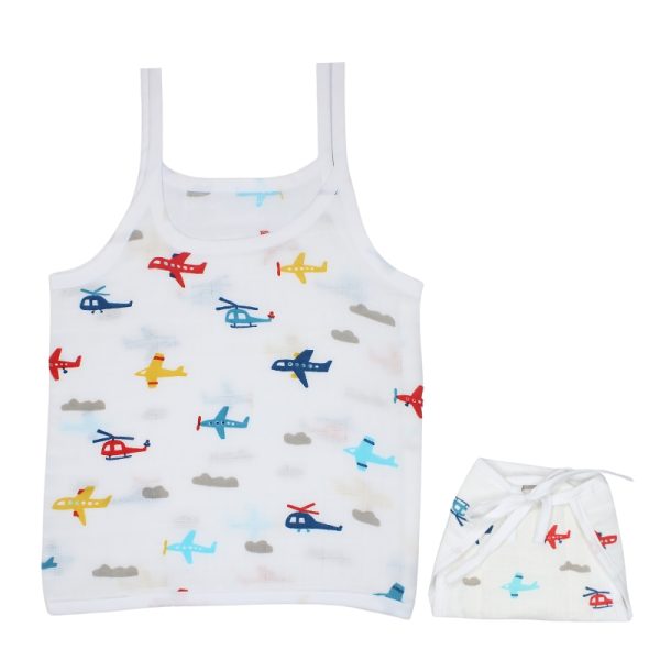 Muslin Knot Jabla Nappy Set Aeroplane