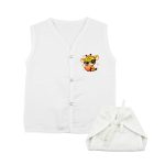 Muslin White Jabla Nappy Set with Giraffe