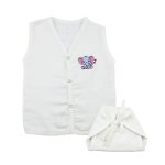 Muslin White Jabla Nappy Set with Grey Elephant