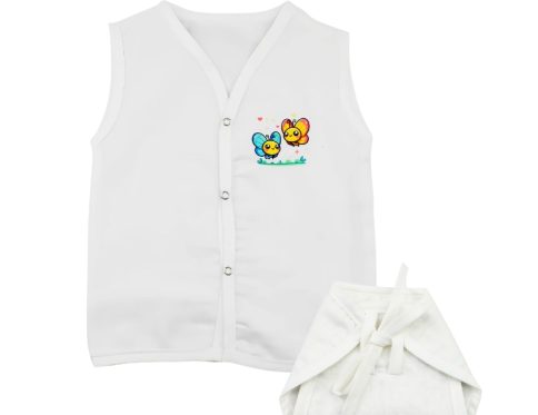 Muslin White Jabla Nappy Set with Honeybee