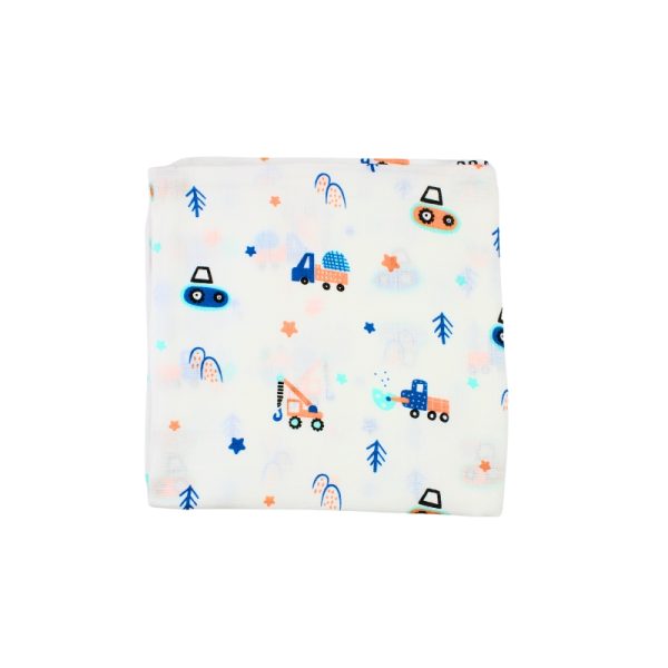 Muslin Swaddle Blue Truck