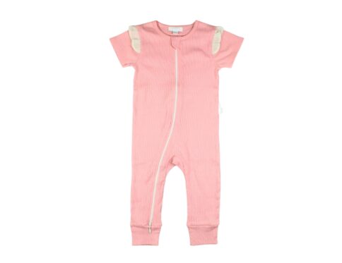 Jumpsuit Pink Ruffle Sleeve