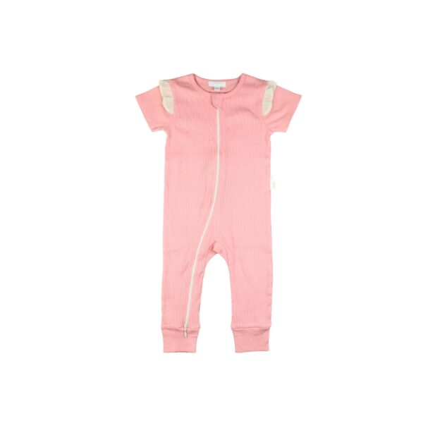 Jumpsuit Pink Ruffle Sleeve