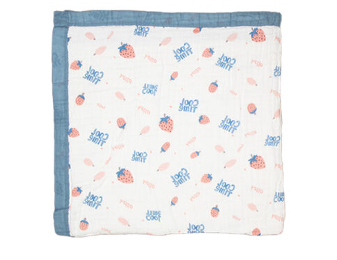 Crinkled Blanket Blue Strawberry