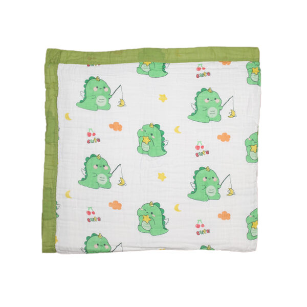 Crinkled Blanket Green Dino