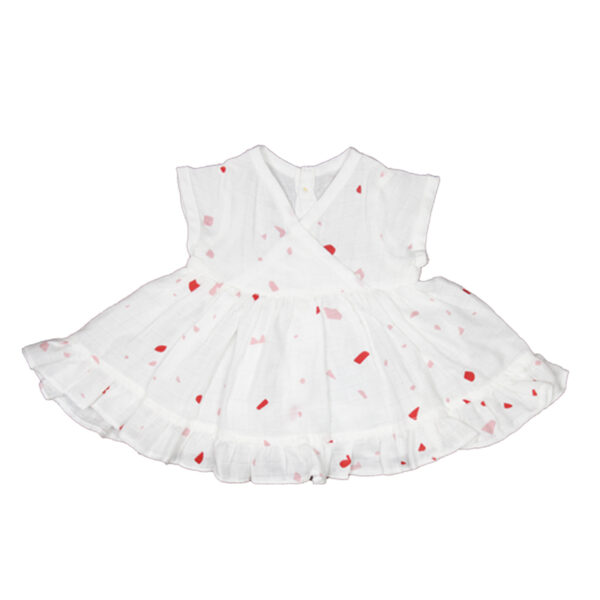 Muslin Frock Red Dot