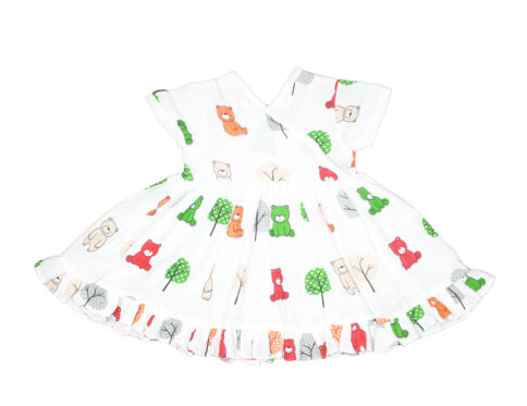 Muslin Frock Red Green Teddy