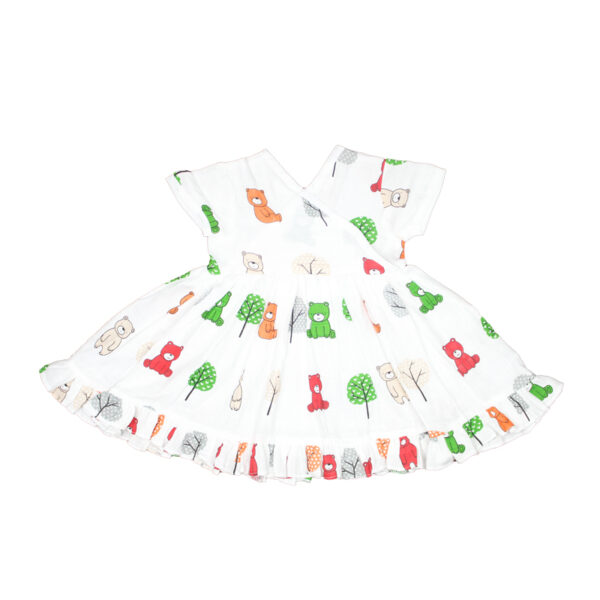 Muslin Frock Red Green Teddy