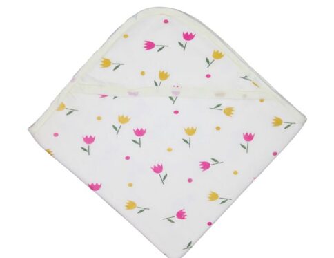 Muslin Hooded Receiving Blanket 8-Layer Flower