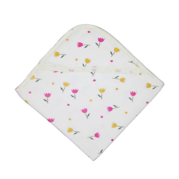 Muslin Hooded Receiving Blanket 8-Layer Flower