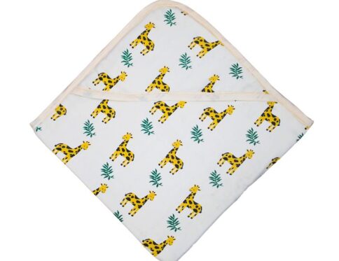 Muslin Hooded Receiving Blanket 8-Layer Giraffe