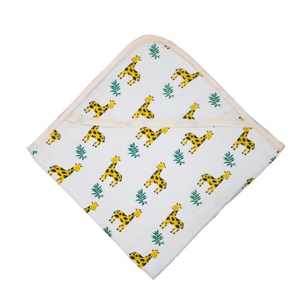 Muslin Hooded Receiving Blanket 8-Layer Giraffe